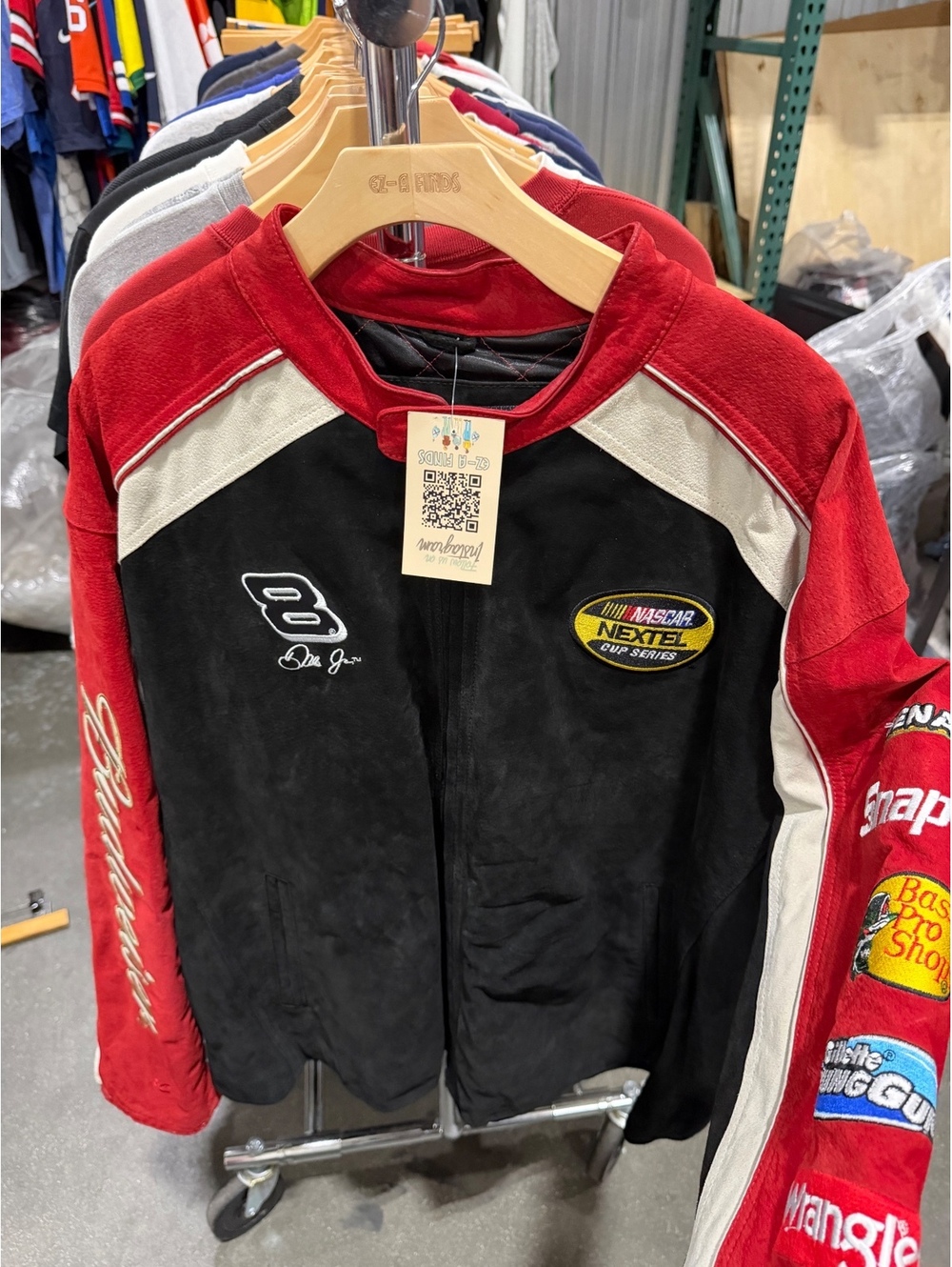 Vintage Wilsons Leather Budweiser Racing Jacket Dale Earnhardt Jr #8 NASCAR Red